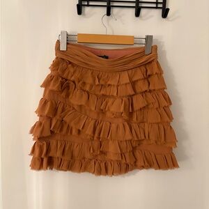 Club Monaco Tiered Orange Mini Skirt